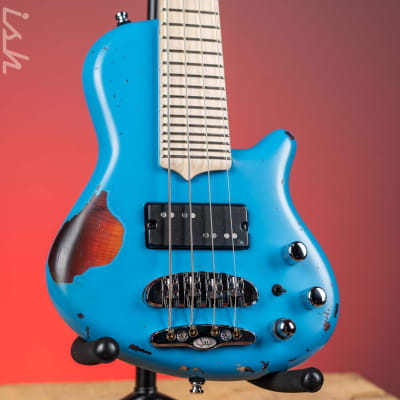 Mayones Cali 4 Bass Guitar Daphne Blue Relic for sale