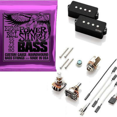 EMG GZR P HZ Black Geezer Butler Signature P Bass Passive Pickup Set Pots & Wiring ( POWER SLINKY ) for sale