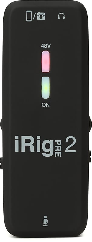 IK Multimedia iRig Pre 2 - XLR Microphone Interface for Smartphones  Tablets and Video Cameras image 1