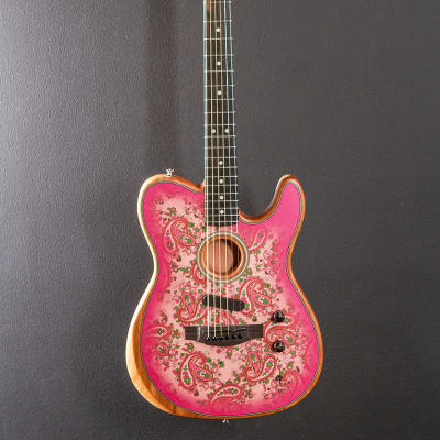 Fender Factory Special Run American Acoustasonic Telecaster - Pink Paisley image 3