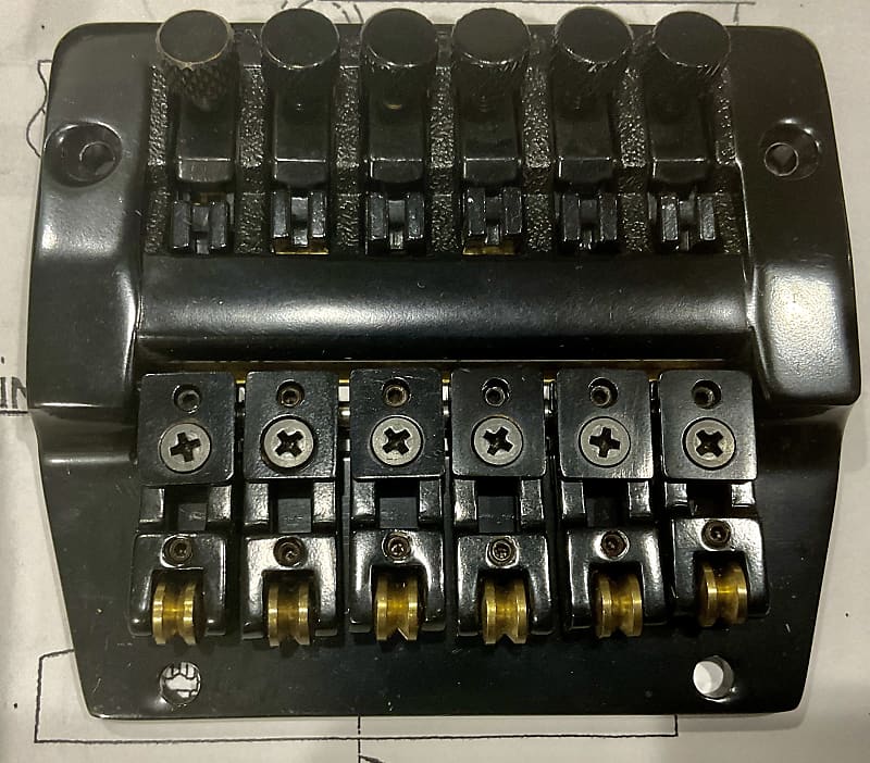 Kahler Hard Tail Roller Bridge with Fine Tuners Black Reverb