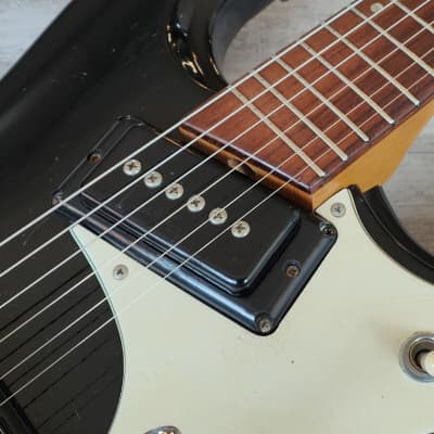 1960's Morales Japan (Mosrite) Ventures Offset Guitar (Gloss Black) image 5