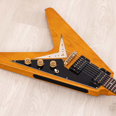 1977 Greco FV-900 Flying V Vintage Guitar Natural, Near-Mint w/ Case, Japan Fujigen, Rocket Roll Sr image 8