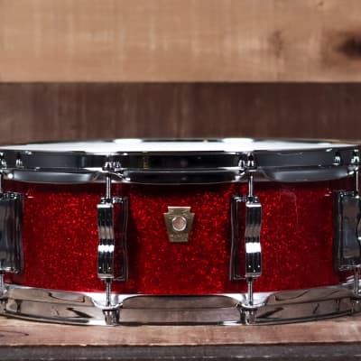 Ludwig 5" x 14" Classic Maple Snare Drum, Red Sparkle image 1