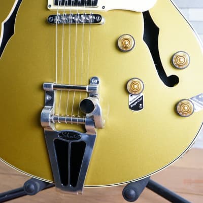 Schecter Corsair Semi-hollowbody Electric Guitar - Gold Top image 5