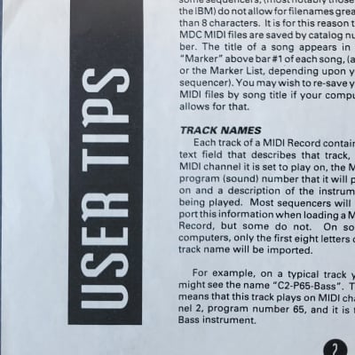 User Tips, Drum Maps, Program Numbers Technical White Paper, Rare!