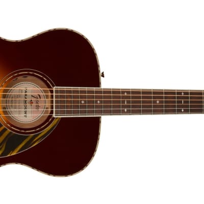 Fender Paramount PO220E Orchestra Acoustic-Electric Guitar (with Case), 3-Tone Sunburst image 2
