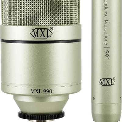 MXL 990/991 Large and Small Diaphragm Condenser Microphone Bundle Project/Home Studio Recording | XLR | Cardiod (Champagne) image 1