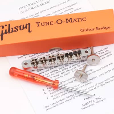 Gibson Nonwired ABR-1 Bridge Nickel with CNC notched Saddles and Orange Repro Box image 5