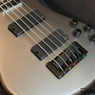 Spector NS Ethos HP 5 String Electric Bass Guitar Gunmetal Silver image 7
