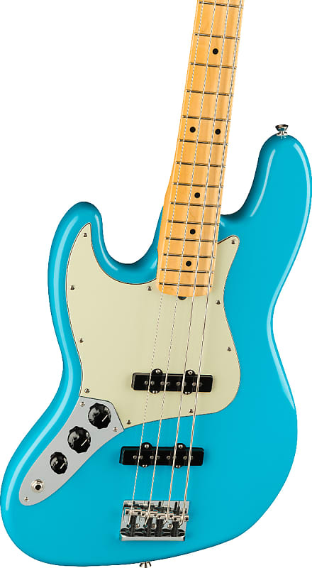 Fender American Professional II Jazz Bass Left-Handed Maple Fingerboard, Miami Blue image 1