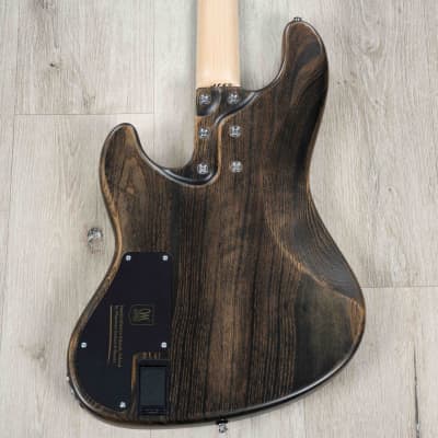 Mint Mayones Jabba Custom BB 4 Bass, Buckeye Burl Master Grade, Antique Black Satine image 4