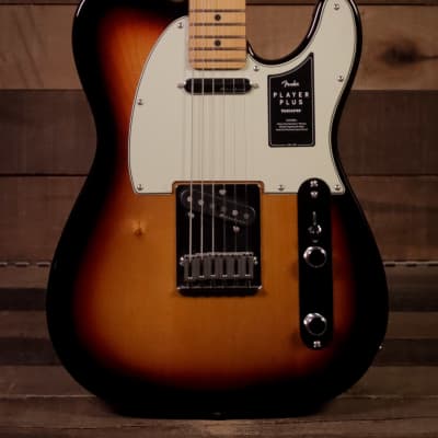 Fender Player Plus Telecaster, Maple FB, 3 Color Sunburst, Deluxe Bag image 1
