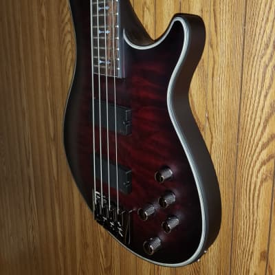 Schecter Hellraiser Extreme 4 Active 4-String Bass Crimson Red Burst Satin image 2
