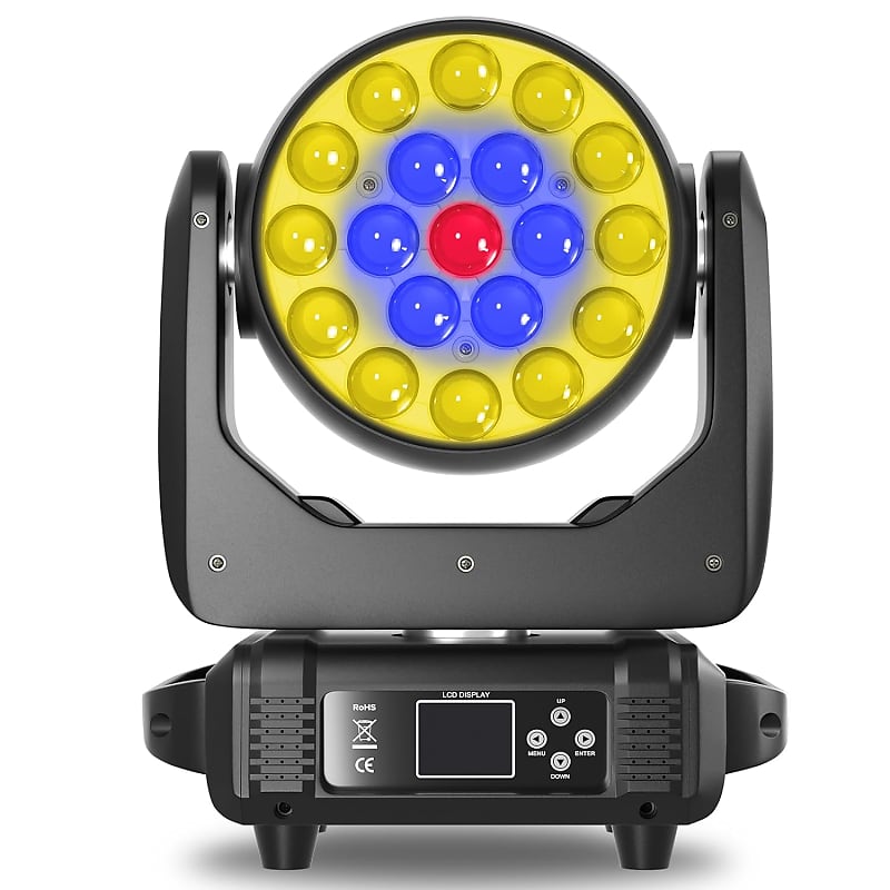 Moving Head Lights 19X15W Rgbw 4In1 Led Stage Light With Reverb