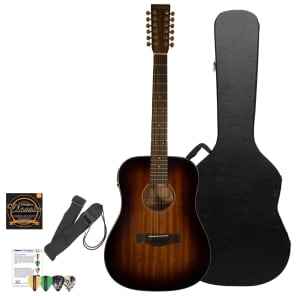 Sigma Guitars 15 Series Mahogany Guitar with ChromaCast Accessories, Shadowburst - 12-String Dreadnought / Acoustic-Electric / 1 image 9