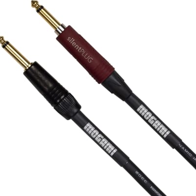 Mogami Platinum GUITAR-30 Instrument Cable, 1/4" TS Male Plugs, Gold Contacts, Straight Connectors with silentPLUG, 30 Foot. image 1