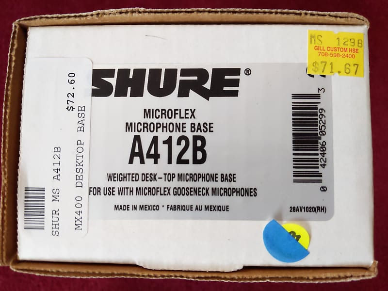 Shure A412B Gooseneck Mic Base NOS Reverb