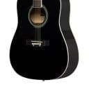 STAGG Black dreadnought acoustic guitar with basswood top, left-handed model SA20D LH-BK