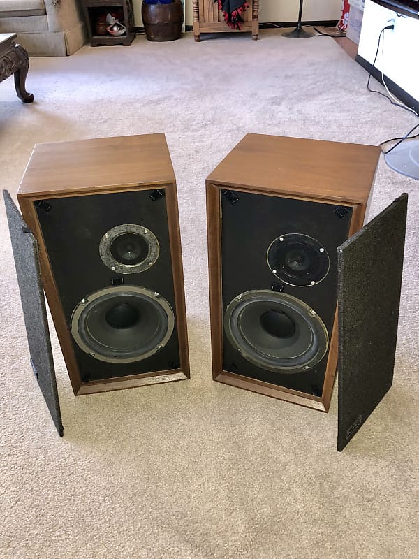 Vintage Pair Altec Lansing Capri 887A Walnut Bookshelf