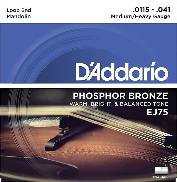 D'Addario EJ75 Mandolin Strings Phosphor Bronze Medium/Heavy 11.5-41 image 1