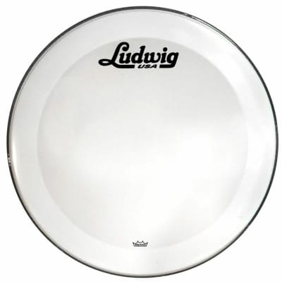 Ludwig 22" Powerstroke 3 Smooth White Resonant Bass Drum Head with Script Logo image 1