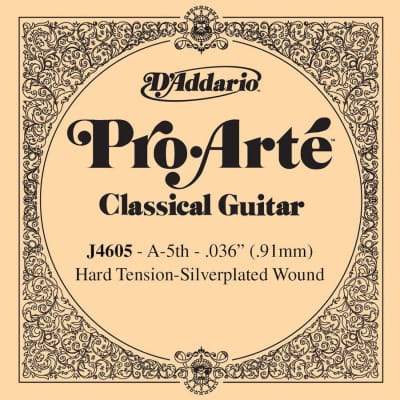 D'Addario J4605 Pro-Arte Nylon Classical Guitar Single String, Hard Tension, Fifth String for sale