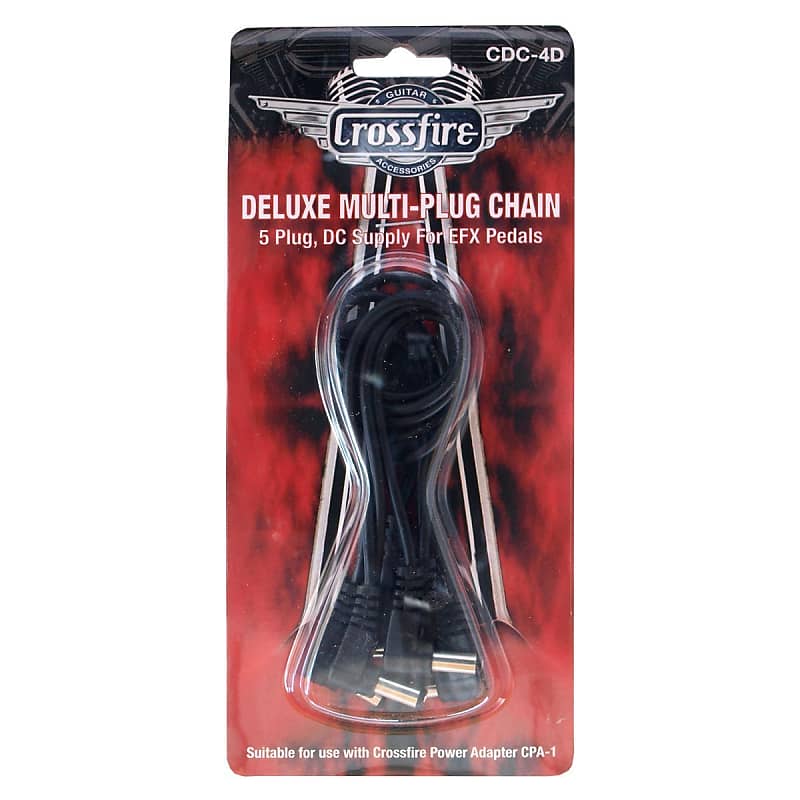 Crossfire 5Plug Deluxe Daisy Chain Pedal Power Cable (Right Reverb