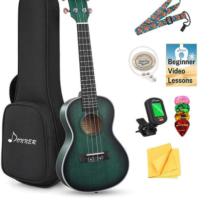 Professional 23 Inch Concert Mahogany Ukulele Full Bundle With Gig Bag and Accessories for sale