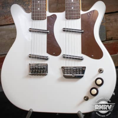 Danelectro Doubleneck 12-String and 6-String White Pearl for sale