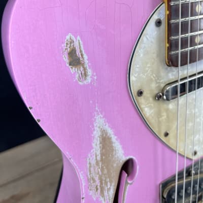 Von K Guitars T-Time 69TL Relic Tele Thin-line F Hole Aged Mary Kay Pink Nitro Lacquer image 3