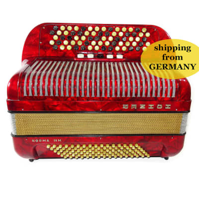 Almost Unused! Hohner Norma III M, made in Germany 5 Row Button Accordion Bayan 2041, New Straps, Case, Rich and Powerful Sound! image 1