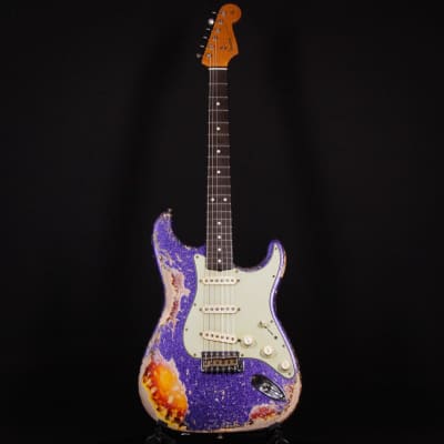 Fender Custom Shop 1962 Stratocaster Super Heavy Relic Dennis Galuszka Masterbuilt Brazilian Rosewood Purple Sparkle / 3 Color Sunburst 2024 (R135800) image 4