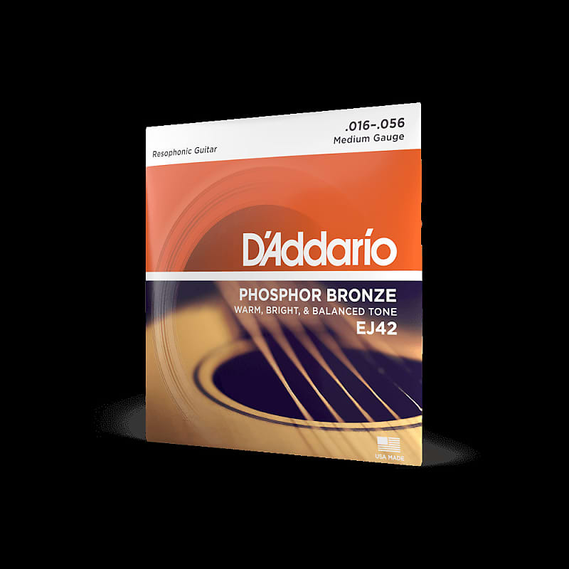 D'Addario EJ42 16-56 Medium Resophonic, Phosphor Bronze Resophonic Guitar/Dobro Strings EJ42 image 1