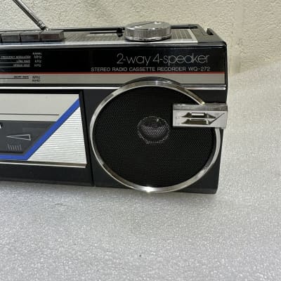Sharp Stereo Radio Twin Cassette Recorder WQ-272 - Black - Two Way Speaker image 2