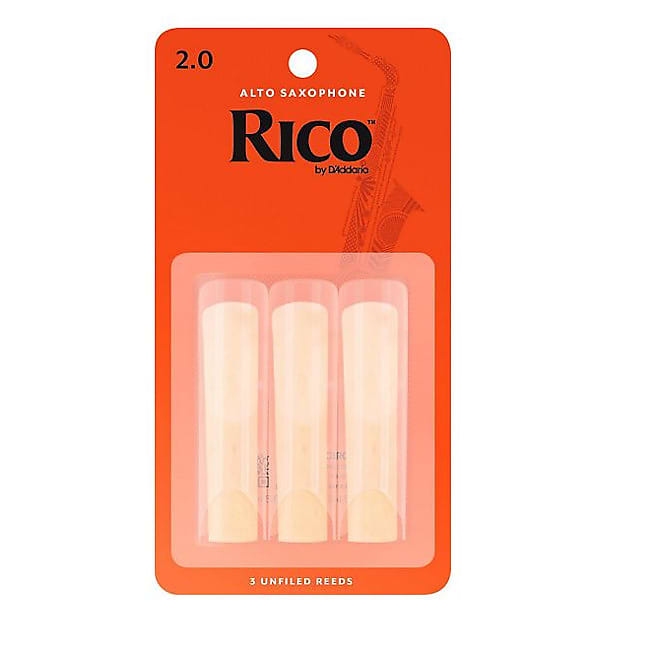 Rico Alto Saxophone Reeds, Pack of 3 Strength 2 image 1