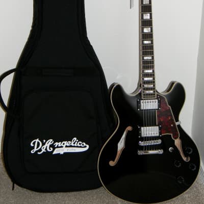 D'Angelico Premier DC Semi-Hollow Double Cutaway with Stop-Bar Tailpiece 2020 - 2021 - Black Flake for sale