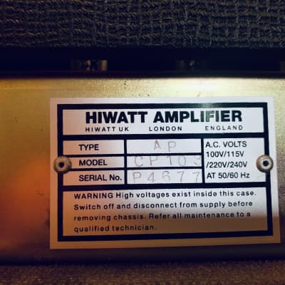 HIWATT CP103 Signature Series Custom 100W Pete Townsend image 3