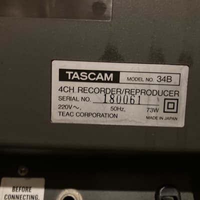 TASCAM 34B 1/4 4-Track Reel to Reel Tape Recorder