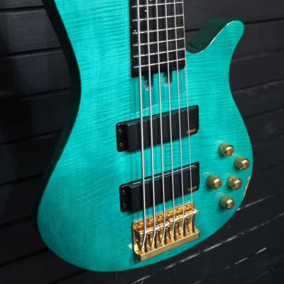 Yamaha RBX6 JM Turquoise John Myung signature 6 string Bass
