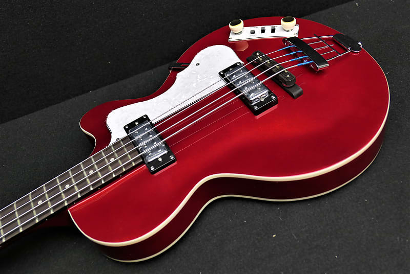 New Hofner Ignition PRO HI-CB-PE-RD RED Club bass guitar LTD Edition Tea Cup Knobs & Flats image 1