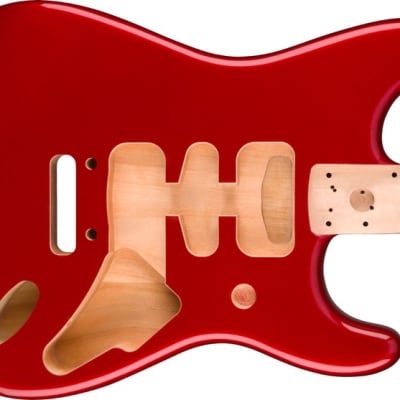 Genuine Fender Deluxe Series Stratocaster HSH Body Modern Bridge CANDY APPLE RED image 2