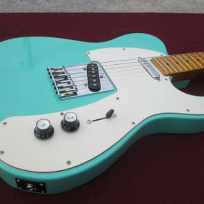 Blue Frog Made in the Usa  Single Cutaway Custom Nitro guitar 2015 Sea Foam Green image 8