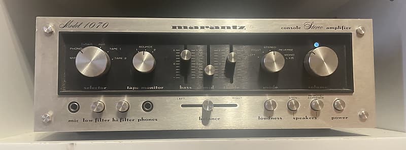 Marantz 1070 Stereo Amplifier 1980’s Silver/Black image 1