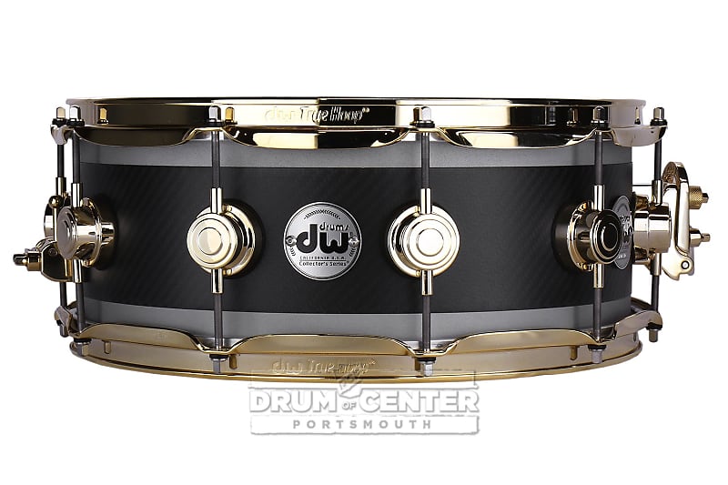 DW Ultralight Edge 14x5.5 Snare Drum - Carbon Fiber w/Gold Hardware