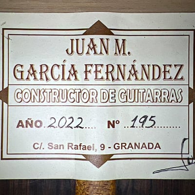 Juan Garcia Fernandez 2022 Classical Guitar Spruce/Cocobolo image 11