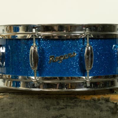 1960s Rogers Swingtime Blue Sparkle Pearl Drum Set image 21