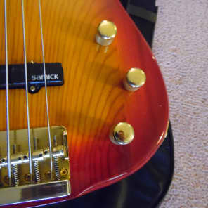 Samick 5 String Bass- Valley Arts Custom Shop 1999 Red Sunburst image 6