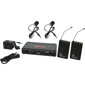 Galaxy Audio EDXR/38VVN Dual Channel Wireless System with Two Lavalier Microphones - System N