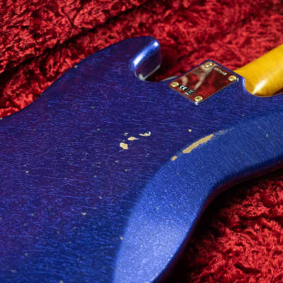 2018 Fender Custom Shop '64 Jazz Bass Stacked Knobs Purple Sparkle Aged*853-r052Bass image 15